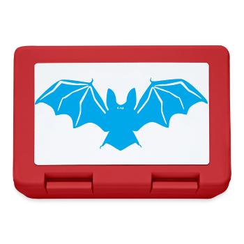 Blau Fledermaus Silhouette - Brotdose - Rot - Vorne