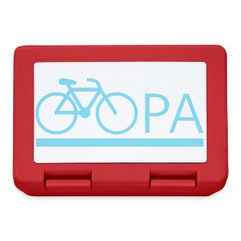 bester Opa Fahrrad Mountainbike Radeln Kritzeln - Brotdose - Rot - Vorne