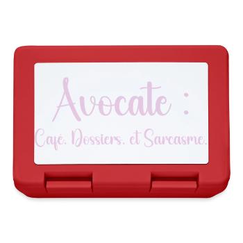 Avocate : café, dossiers et sarcasme - Boîte à goûter - rouge - Devant
