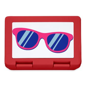 Lunettes de soleil roses, bleu, Pop Art rétro - Boîte à goûter - rouge - Devant
