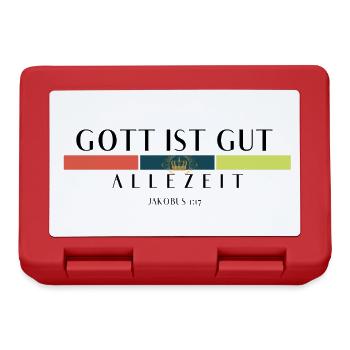 Gott ist gut/ALLEZEIT - Brotdose - Rot - Vorne