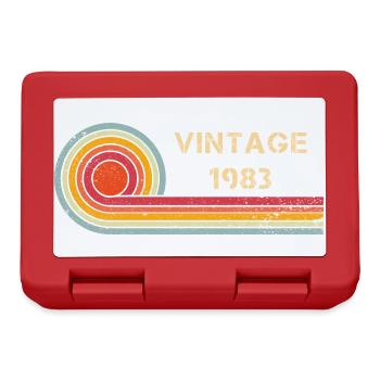 Design rétro vintage pour anniversaire 1983 - Boîte à goûter - rouge - Devant