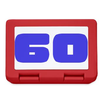 60. 60 JAHRE. 60-JÄHRIGES JUBILÄUM. 60. GEBURTSTAG. - Brotdose - Rot - Vorne