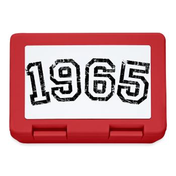 Year 1965 Birthday Design Vintage White - Lunchbox - red - Front