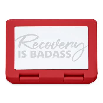 Recovery Is Badass Motivational Recovery Quote Logo - Lunchbox - red - Front