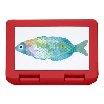 Der farbenfrohe Fisch erstrahlt in zarten Farben - Brotdose - Rot - Vorne