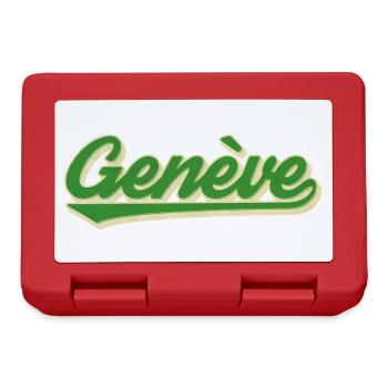 Genève Grün Retro Script - Brotdose - Rot - Vorne