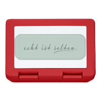 real is rare – minimalist typography - Lunchbox - red - Front
