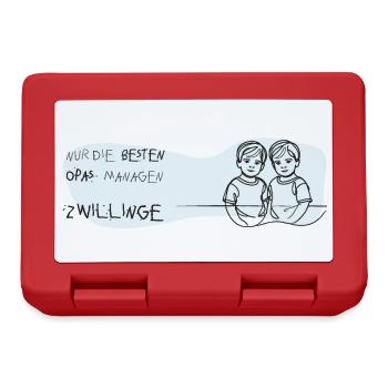 zwillinge opa geschenk bub twin boys - Brotdose - Rot - Vorne