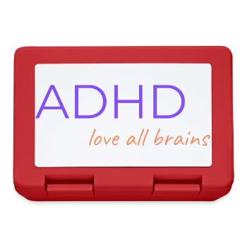 ADHD Love All Brains - Lunchbox - red - Front