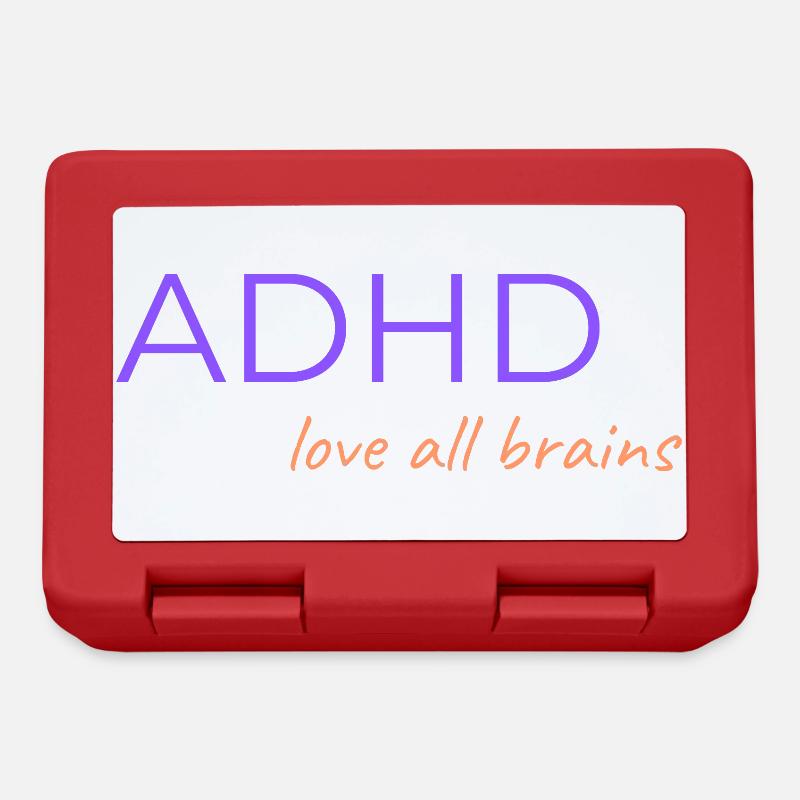 ADHD Love All Brains - Lunchbox - red