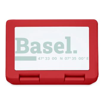 Basel Koordinaten - Brotdose - Rot - Vorne