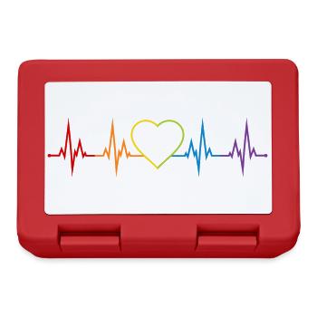 Heartbeat Heart Rainbow LGBT CSD Love colorful - Lunchbox - red - Front