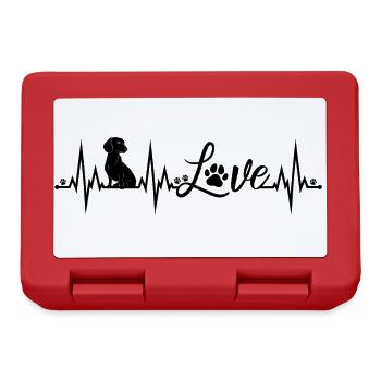 Dachshund Love Heartbeat Dogs Teckel Dachshund - Lunchbox - red - Front