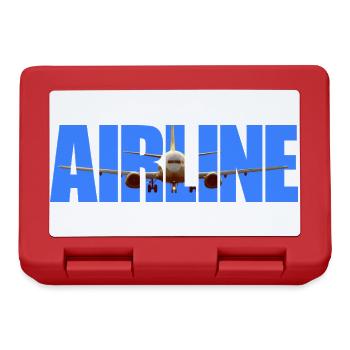 Flugzeug im Airline-Logo Stil - Brotdose - Rot - Vorne