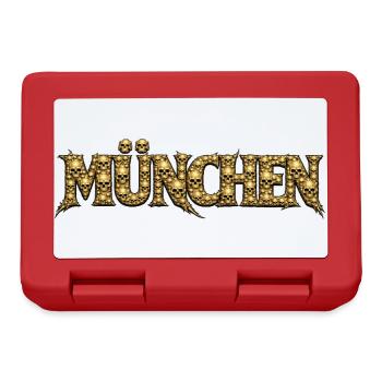 Goldene Schädelbuchstaben München - Brotdose - Rot - Vorne