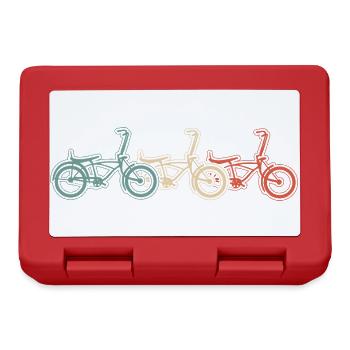 BMX Bike Grafik Im Retro Stil - Brotdose - Rot - Vorne