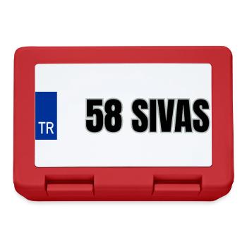 58 Sivas Kennzeichen | Türkisches Kennzeichen - Brotdose - Rot - Vorne