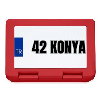 42 Konya Kennzeichen | Türkisches Kennzeichen - Brotdose - Rot - Vorne