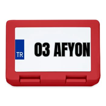 03 Afyon Kennzeichen | Türkisches Kennzeichen - Brotdose - Rot - Vorne