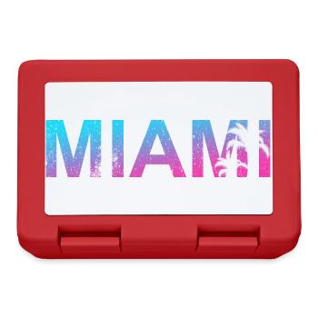 Coucher de soleil des palmiers néon de Miami - Boîte à goûter - rouge - Devant