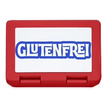 Glutenfrei Logo Blau Statement - Brotdose - Rot - Vorne
