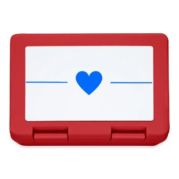 Blaues Herz mit Linien | Minimal Design - Brotdose - Rot - Vorne