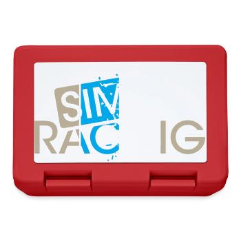 sim racing gaming checkered flag car driver gamer - Lunchbox - red - Front