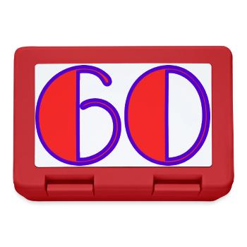60. 60 JAHRE. 60-JÄHRIGES JUBILÄUM. 60. GEBURTSTAG. - Brotdose - Rot - Vorne