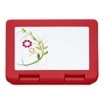 Blumenranke mit kleinen Blüten - Brotdose - Rot - Vorne