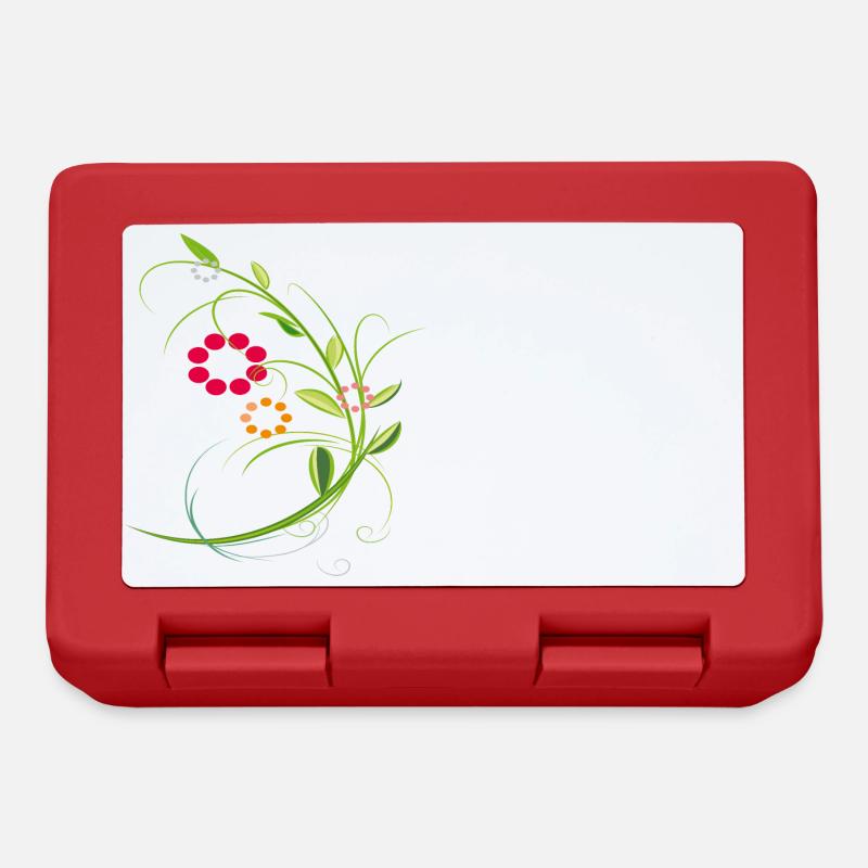 Blumenranke mit kleinen Blüten - Brotdose - Rot