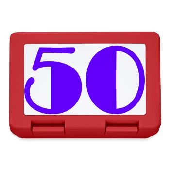 50. 50 ANS. 50e ANNIVERSAIRE. ANNIVERSAIRE 50 ANS. - Boîte à goûter - rouge - Devant