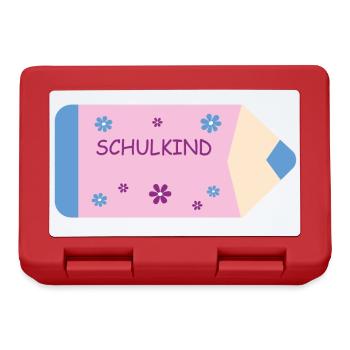 Colored Pencil Pink Light Blue Small Flowers - School Child - Lunchbox - red - Front