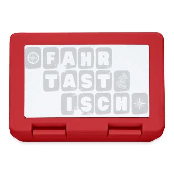 fahrtastisch - fantastisch, Wortspiel, Radsport - Brotdose - Rot - Vorne