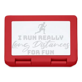 I Run Really Long Distances For Fun Marathon Sport - Brotdose - Rot - Vorne