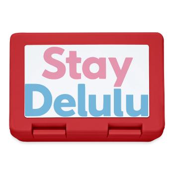 Stay Delulu Cute Motivational Typography - Brotdose - Rot - Vorne