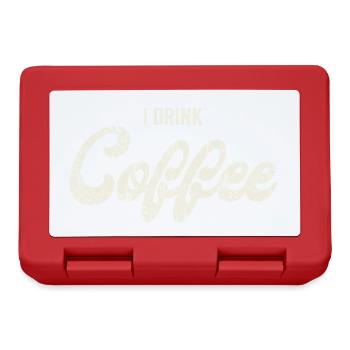 Ich trink Kaffee – Retro Script - Brotdose - Rot - Vorne