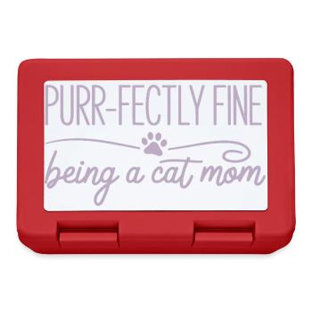 Purr Fectly Fine Being A Cat Mom Katzenmama - Lunchbox - red - Front
