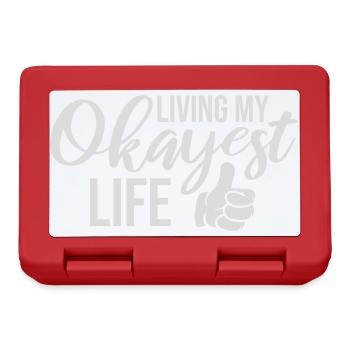 Living My Okayest Life Funny Mediocre Saying - Lunchbox - red - Front