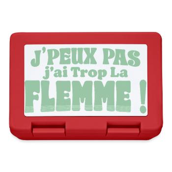 J’peux pas j’ai trop la flemme - Boîte à goûter - rouge - Devant