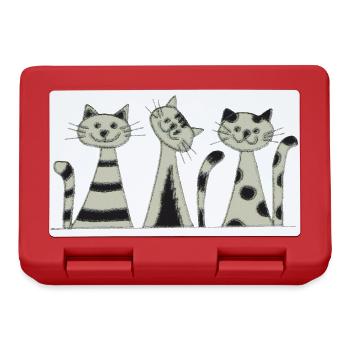 Impressionnisme du Trio des Chats - Boîte à goûter - rouge - Devant