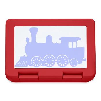 Dampflok Silhouette Vintage Zugdesign - Brotdose - Rot - Vorne