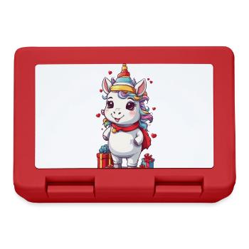 Sweet unicorn magic at Christmas with gifts - Lunchbox - red - Front
