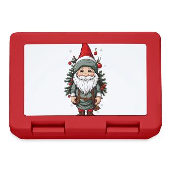 Winter Gnome and Christmas Tree Christmas Design - Lunchbox - red - Front