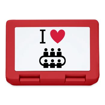★ Design colors changeable ★ I love meetings - Lunchbox - red - Front