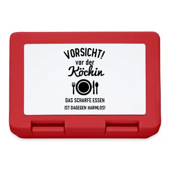 Vorsicht vor der Köchin - Brotdose - Rot - Vorne