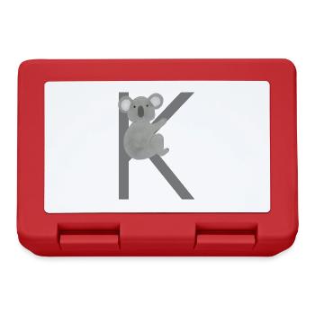 K - KOALA - ABC, Alphabet, Letter, Animal, Name - Lunchbox - red - Front
