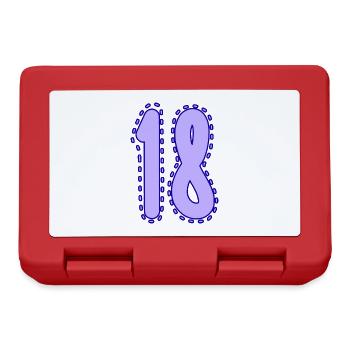 18. 18 JAHRE ALT. 18. JAHRESTAG. 18. GEBURTSTAG. - Brotdose - Rot - Vorne