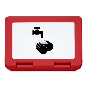 Lavez-vous les mains - Boîte à goûter - rouge - Devant