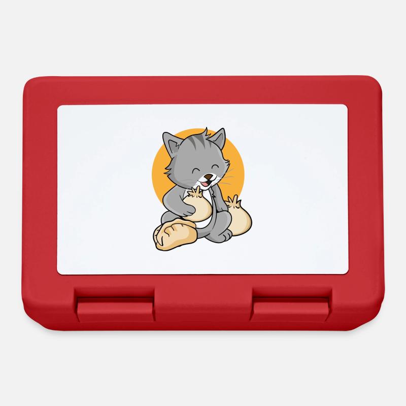 Katze Dumpling - Brotdose - Rot